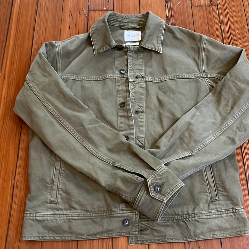 Rag & Bone Army Green Denim Jacket size M